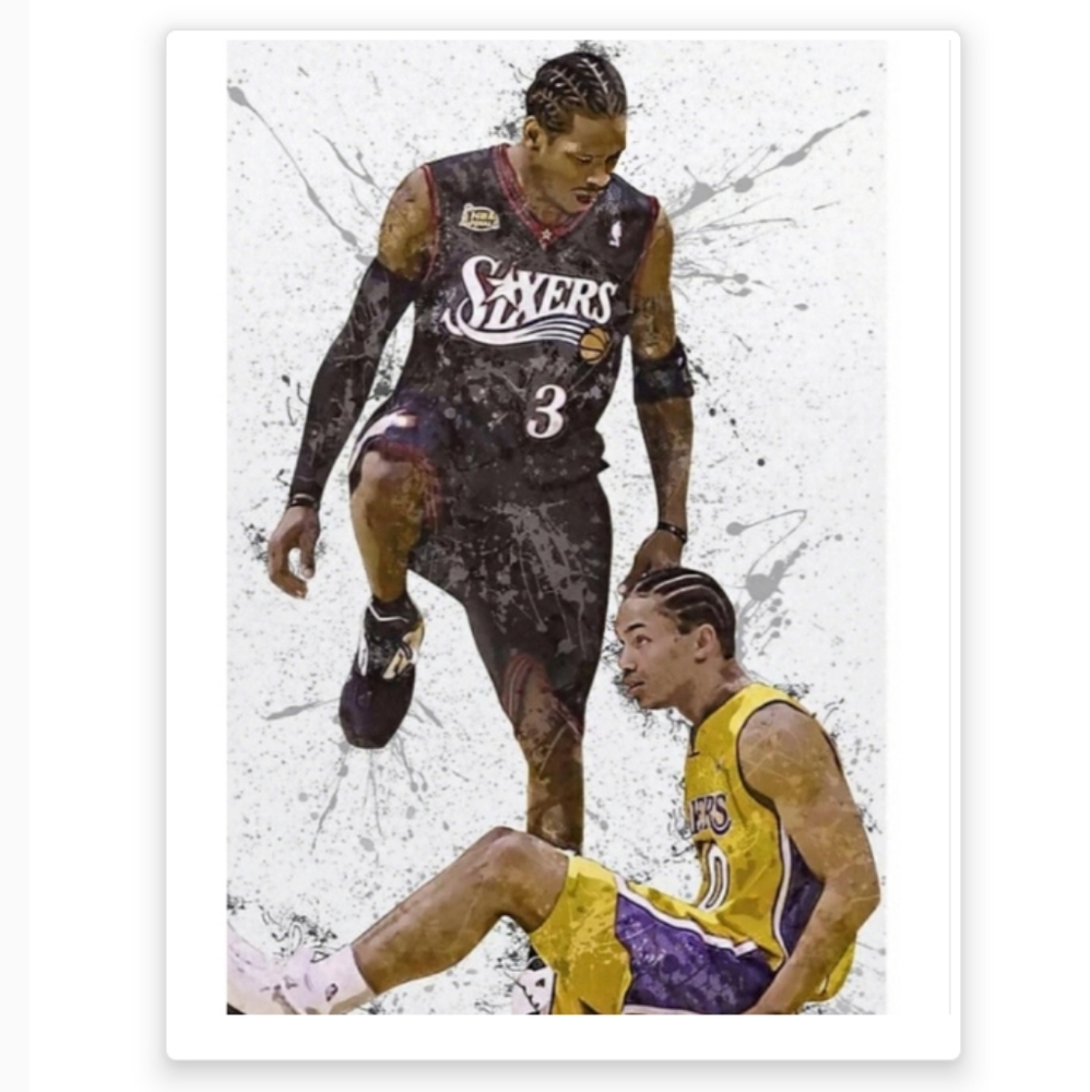 NEW!💯SELF-CREATED ULTRA GLOSSY 8.5x11 WALL/LOCKER COLOR ART 2001 IVERSON POSTER